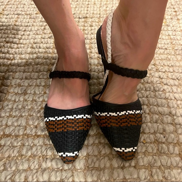 Vegan leather woven Tri color Mary Jane flats, size 9 - Picture 7 of 7